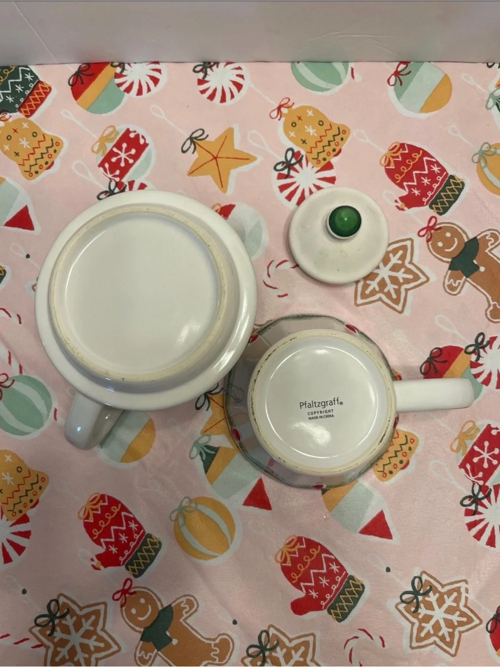 Festive White Christmas Tree Ceramic Tea for One Set